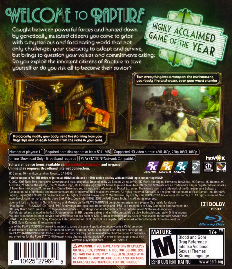 BioShock box back