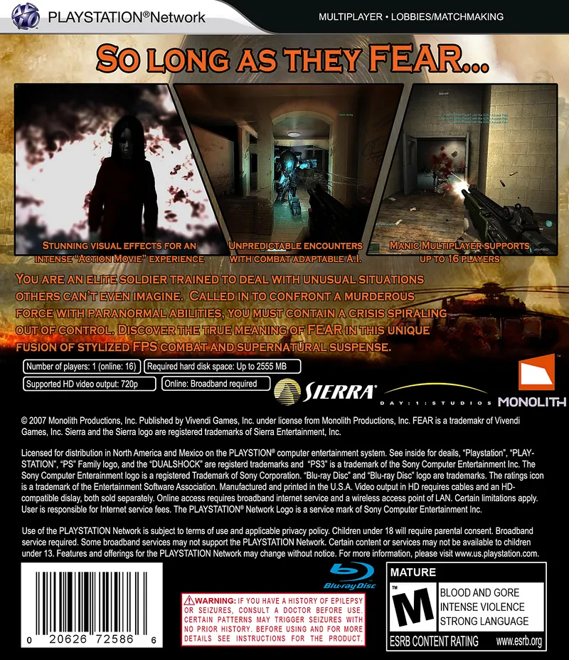 F.E.A.R. box back