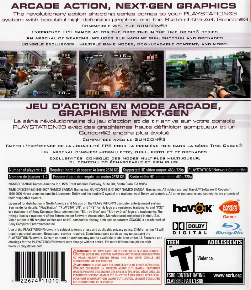 Time Crisis 4 box back