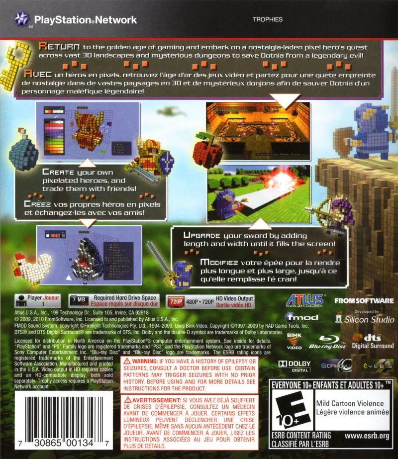 3D Dot Game Heroes box back