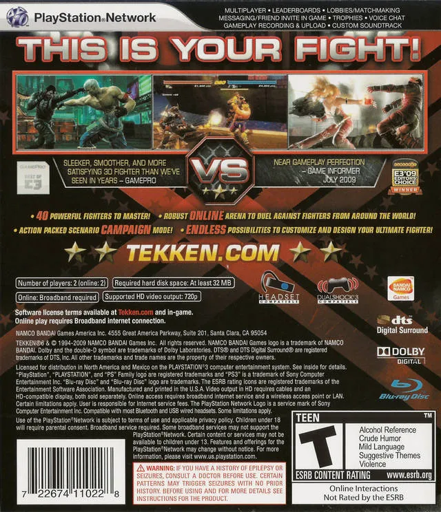 Tekken 6 box back
