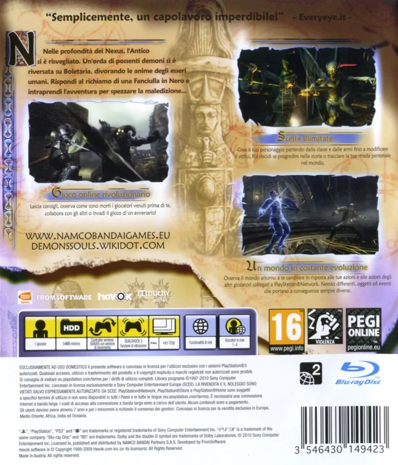 Demon's Souls box back