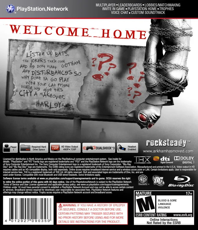 Batman: Arkham City box back