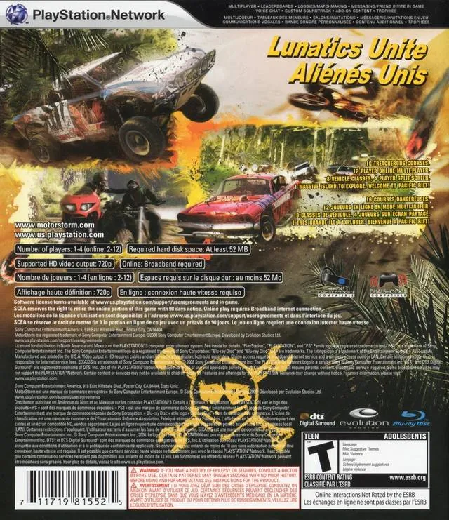 MotorStorm: Pacific Rift box back