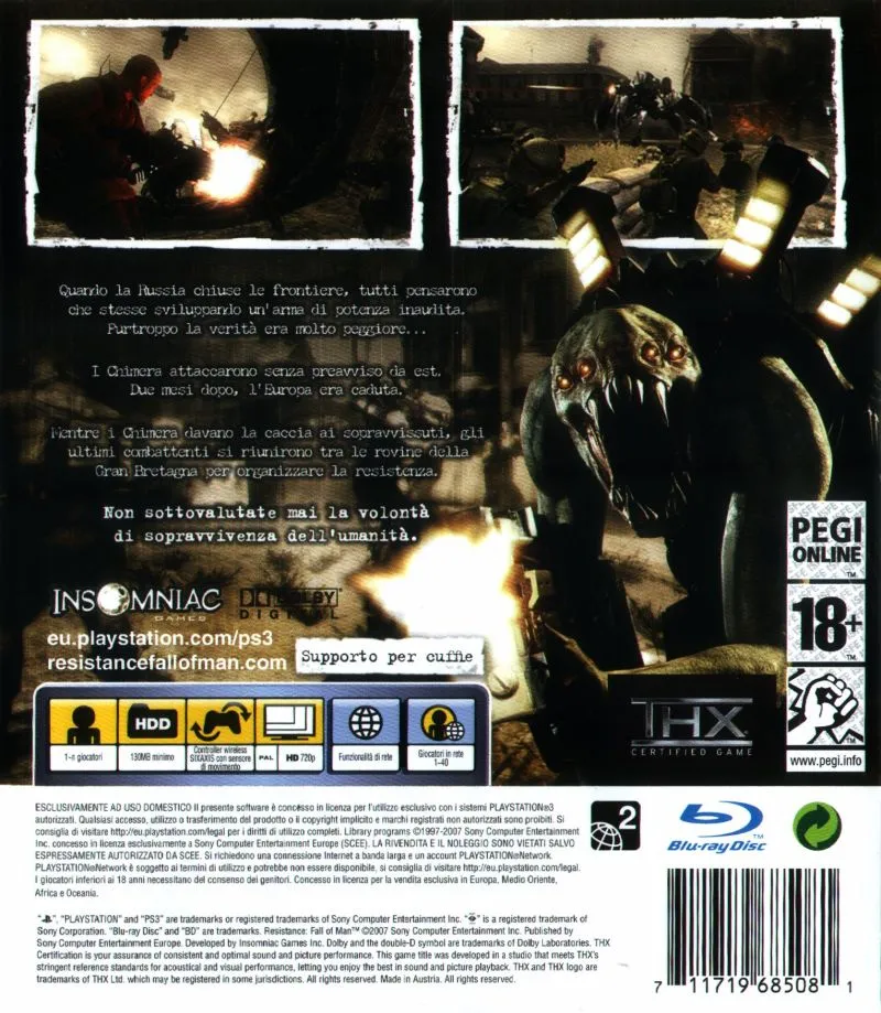 Resistance: Fall of Man box back