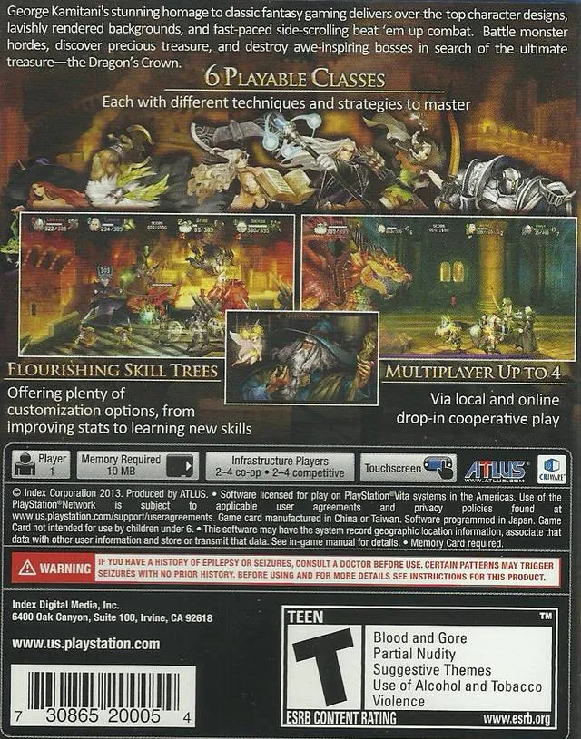 Dragon's Crown box back