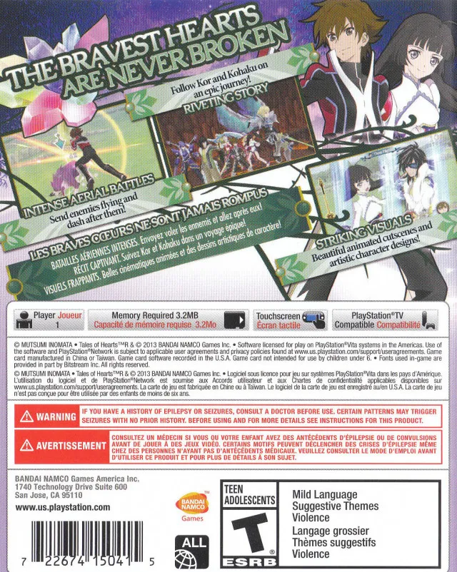 Tales of Hearts R box back