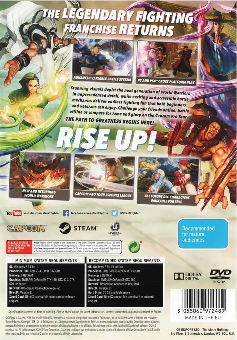 Street Fighter V box back