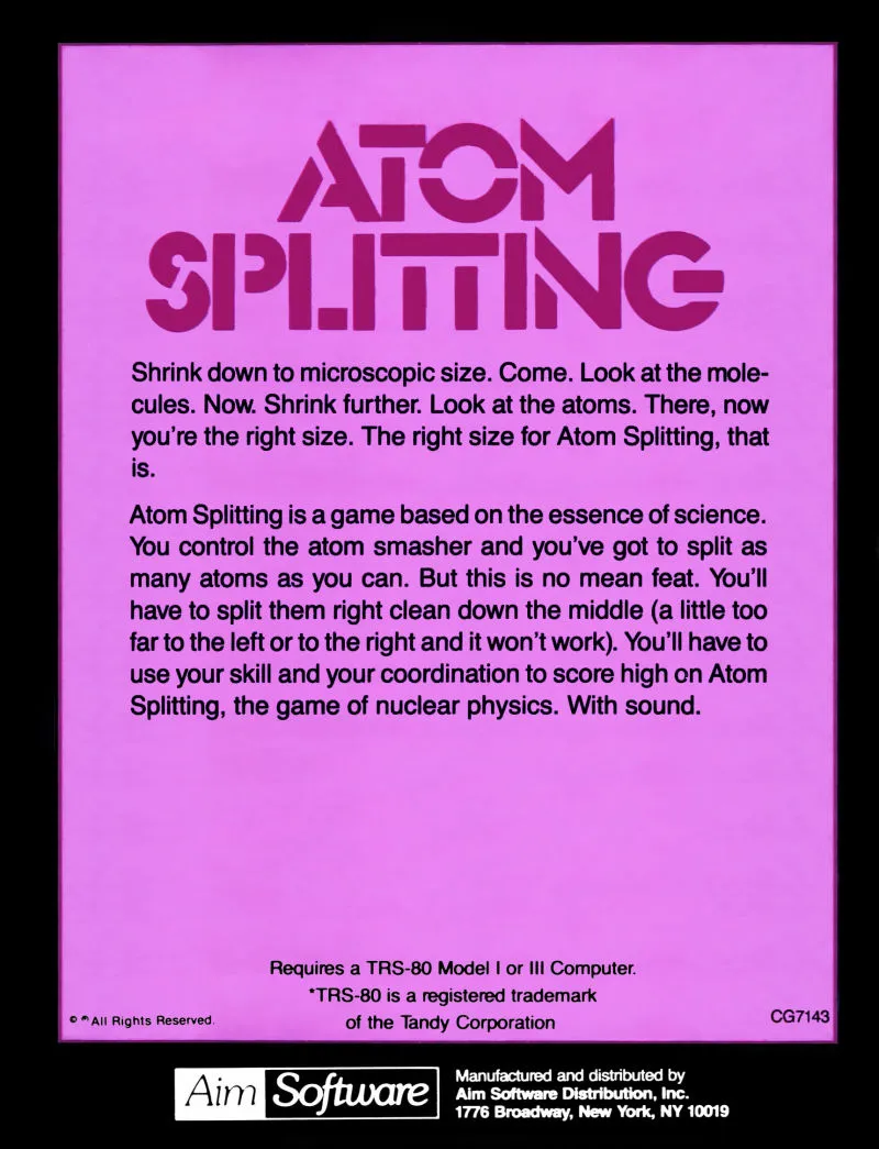 Atom Splitting box back