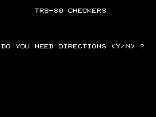 TRS-80 Checkers screenshot