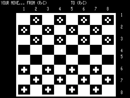 Backdrop artwork for TRS-80 Checkers