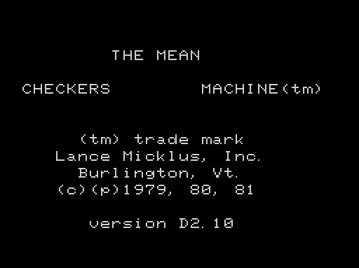 Backdrop artwork for The Mean Checkers Machine