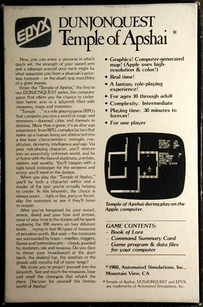 Temple of Apshai box back