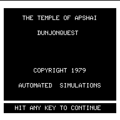 Temple of Apshai screenshot