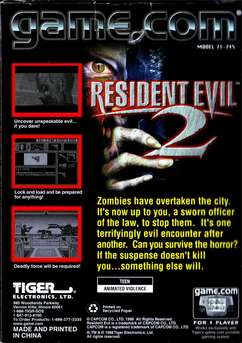 Resident Evil 2 box back