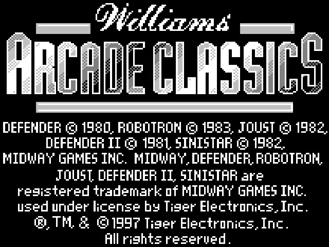 Williams Arcade Classics screenshot