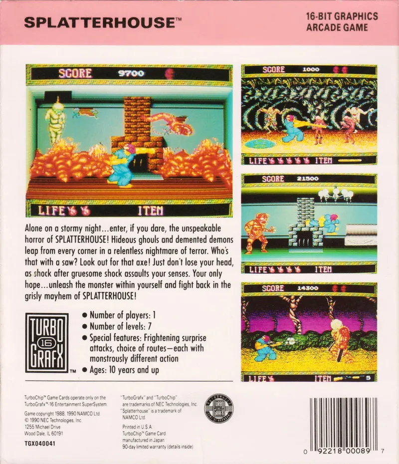 Splatterhouse box back