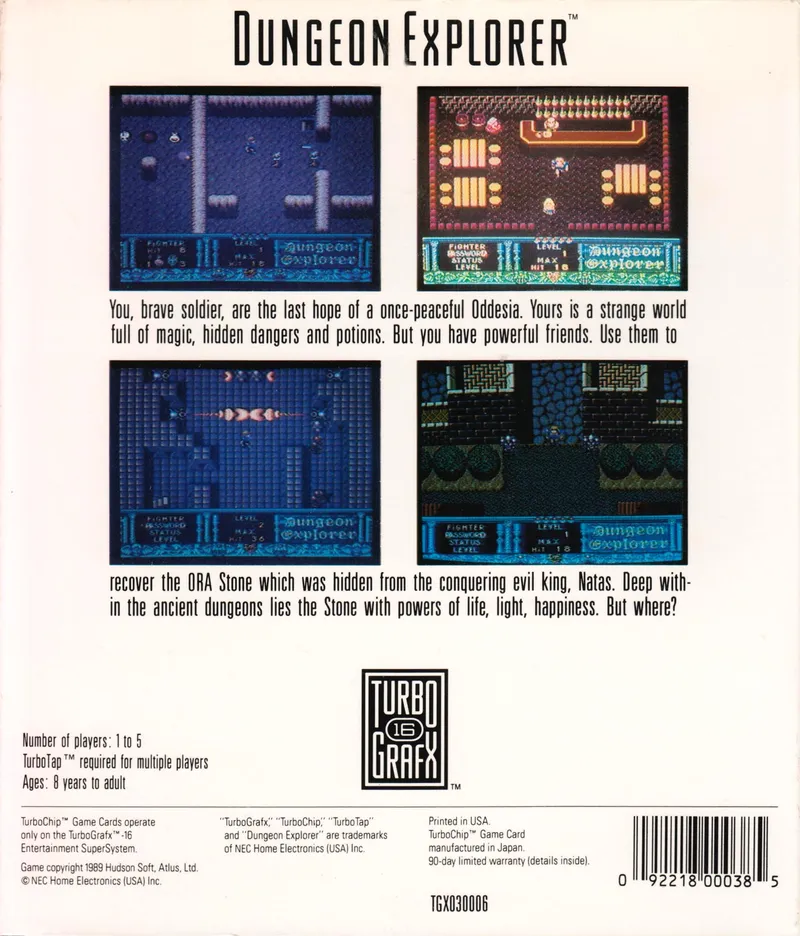 Dungeon Explorer box back