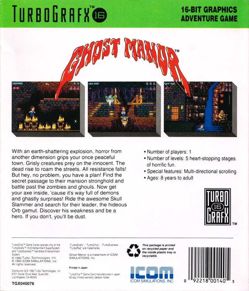 Ghost Manor box back