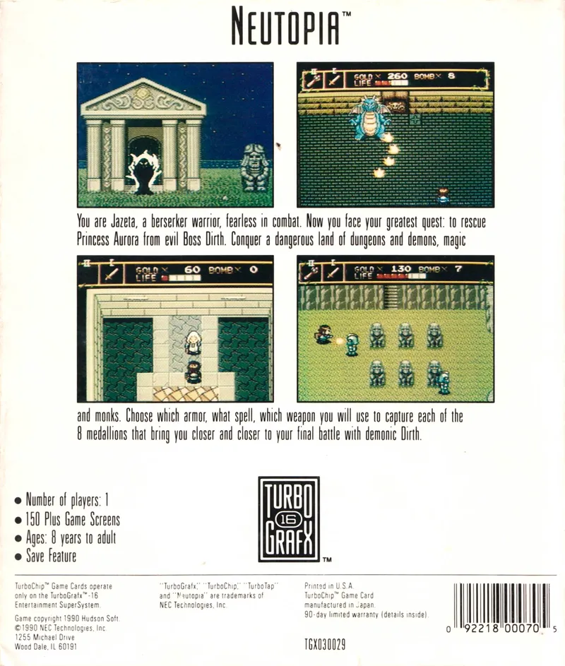 Neutopia box back