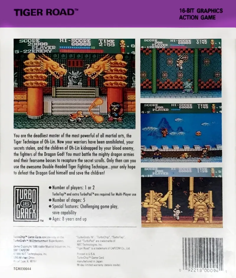 Tiger Road box back