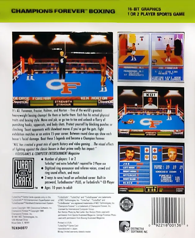 Champions Forever Boxing box back