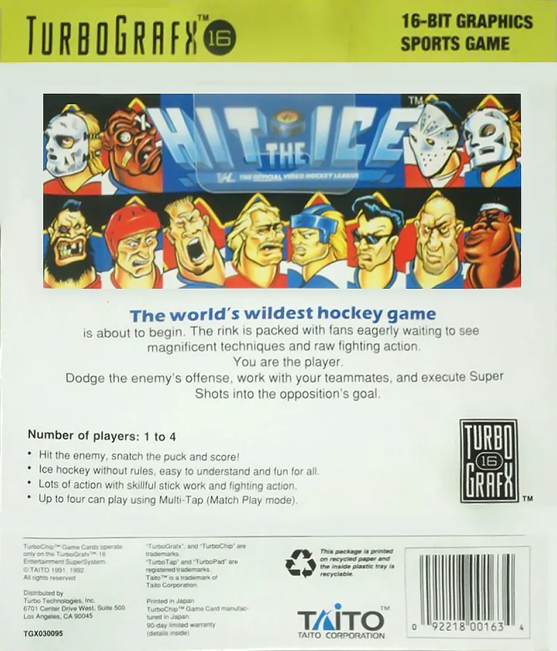 Hit the Ice: VHL - The Official Video Hockey League box back