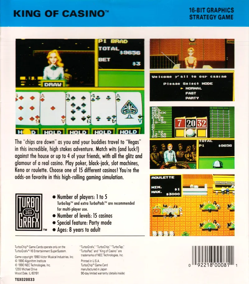 King Of Casino box back