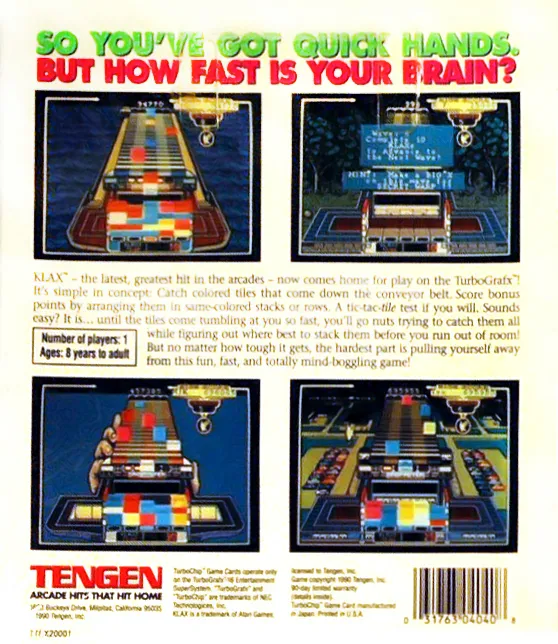 Klax box back