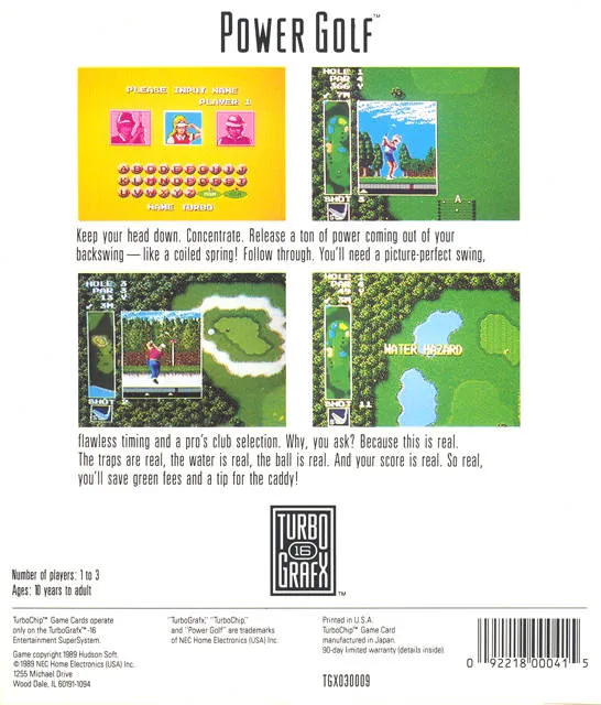 Power Golf box back
