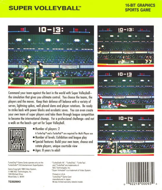 Super Volleyball box back