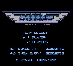 Gradius title screen
