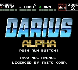 Darius Alpha (Japan) (En) (SG Enhanced) title screen