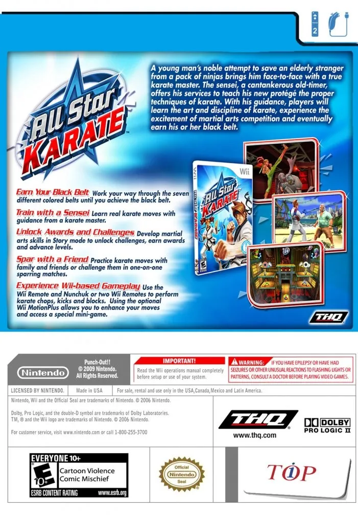 All Star Karate box back