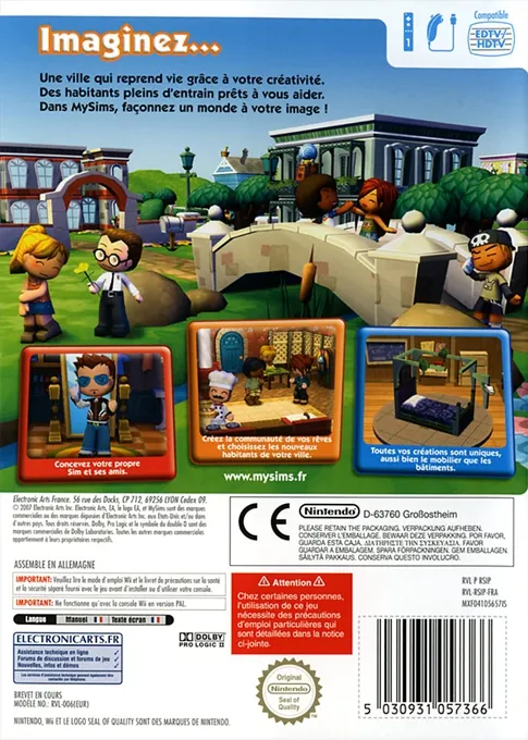 MySims box back
