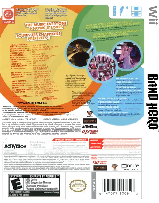 Band Hero box back