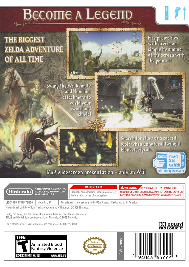 The Legend of Zelda: Twilight Princess box back