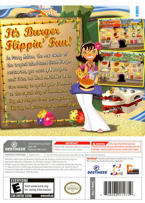 Burger Island box back