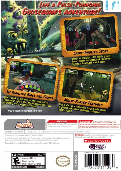 Goosebumps: HorrorLand box back