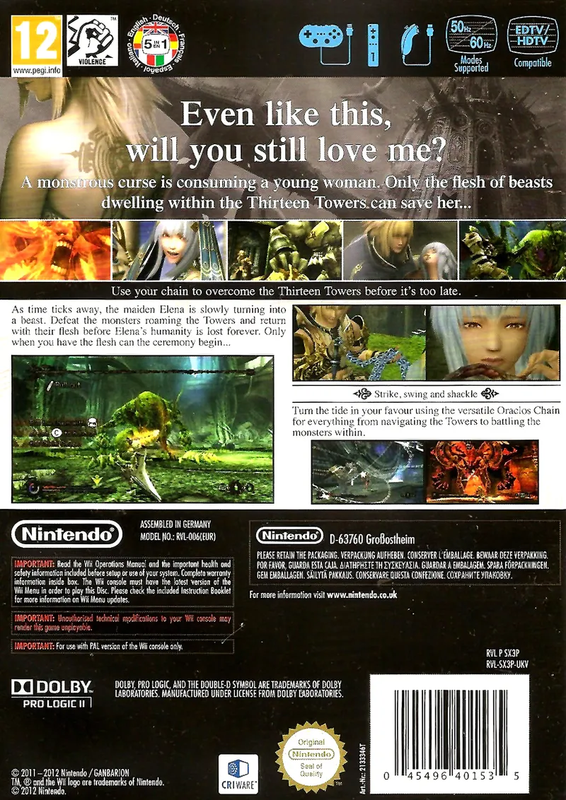 Pandora's Tower box back