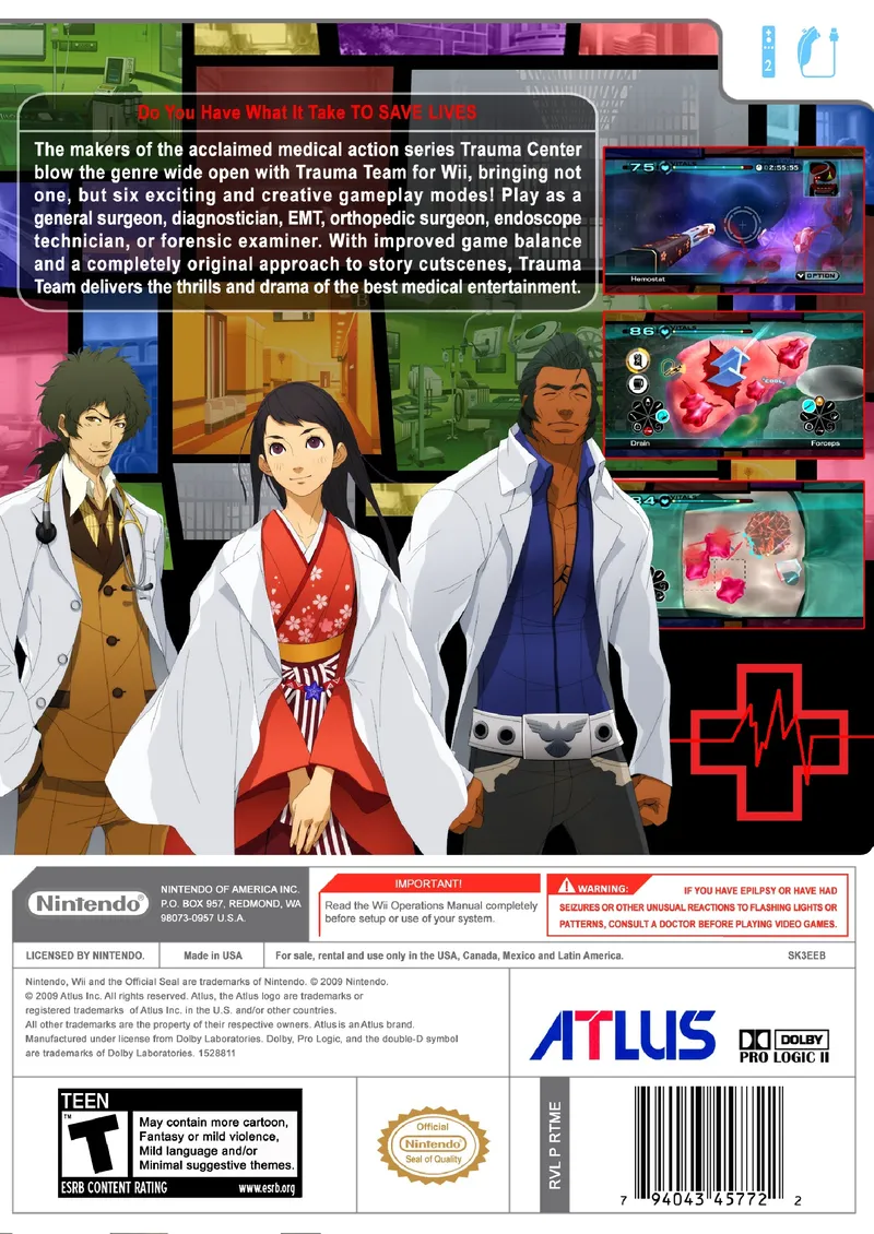 Trauma Team box back