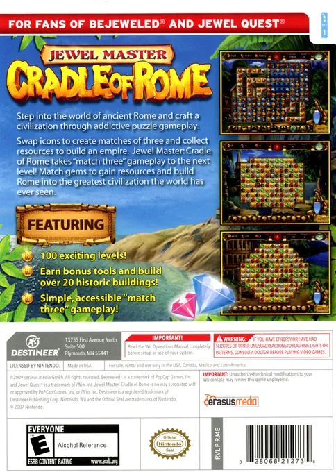 Jewel Master: Cradle of Rome box back