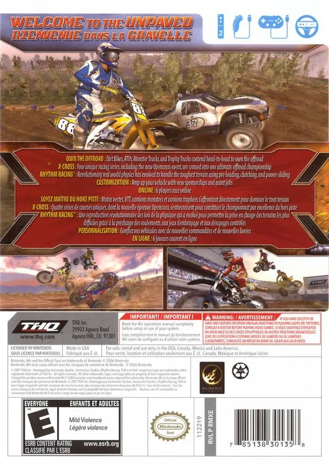 MX vs. ATV: Untamed box back