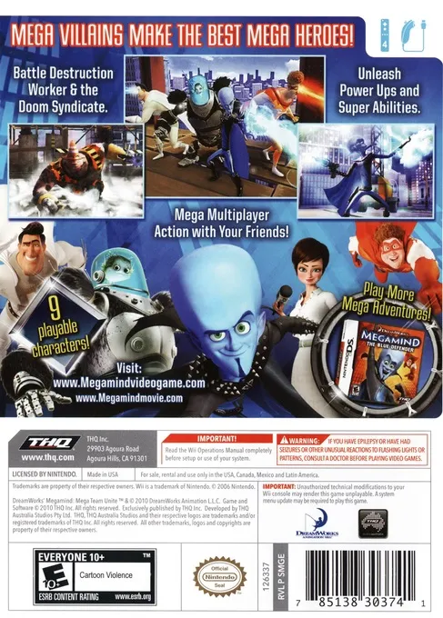 Megamind: Mega Team Unite box back