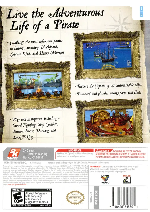 Sid Meier's Pirates! box back