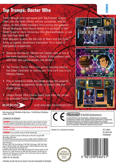 Doctor Who: Top Trumps box back