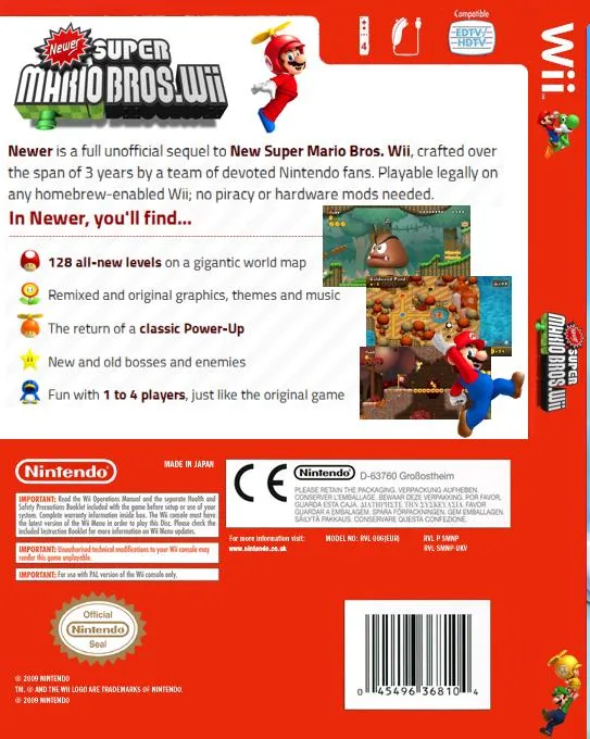 Newer Super Mario Bros. Wii Hellboy Edition box back