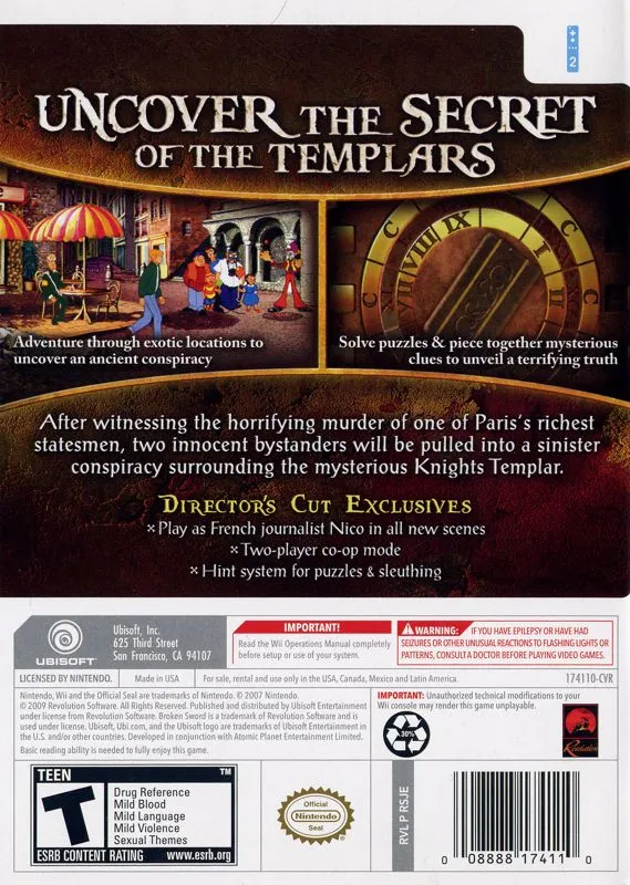 Broken Sword: Shadow of the Templars: The Director's Cut box back