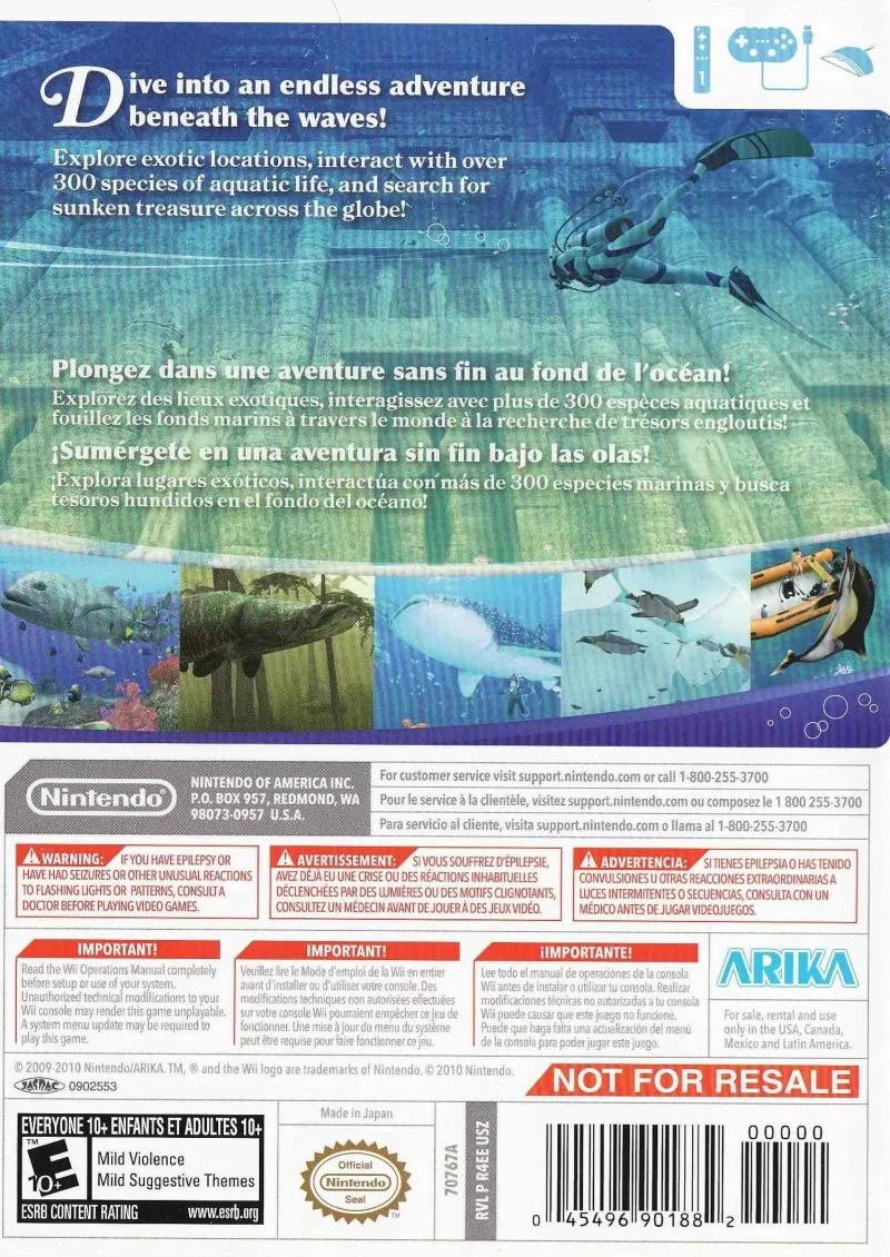 Endless Ocean: Blue World box back