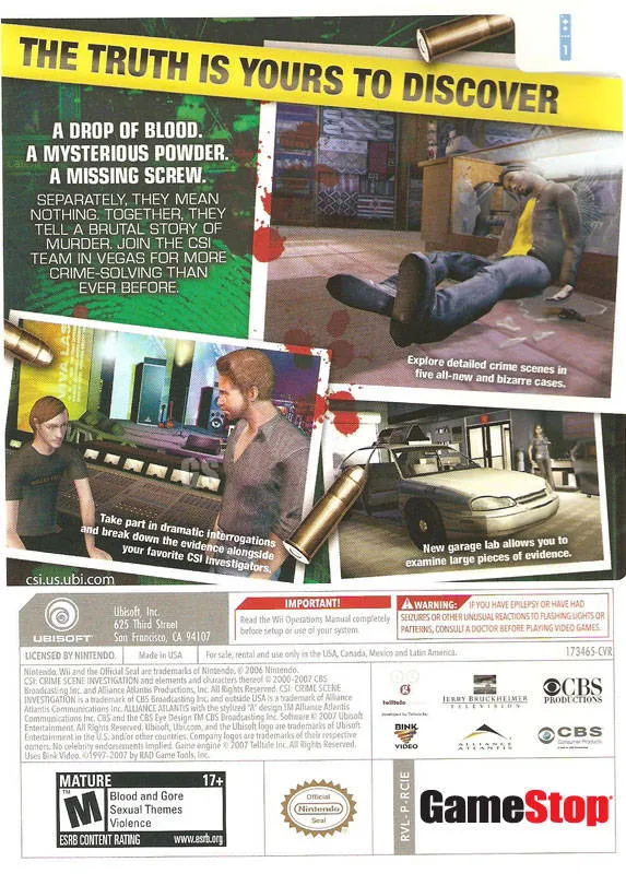 CSI: Hard Evidence box back